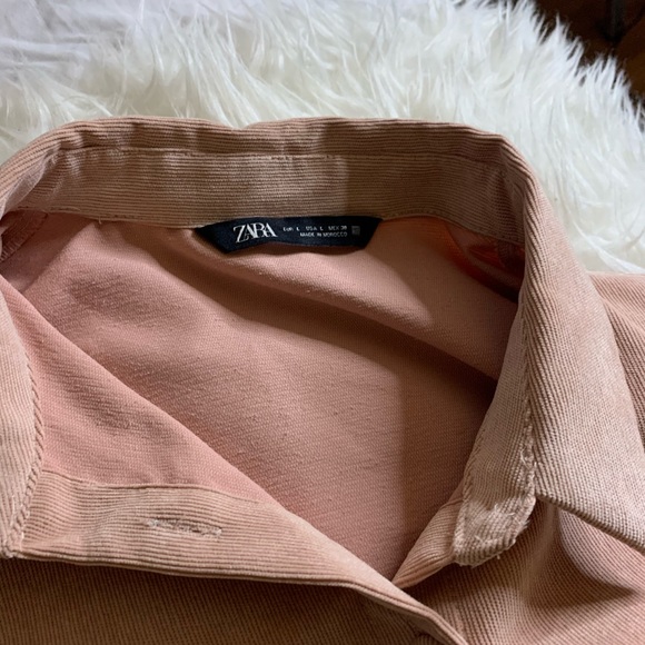 Blush ribbed Zara button up with pockets - Picture 2 of 3